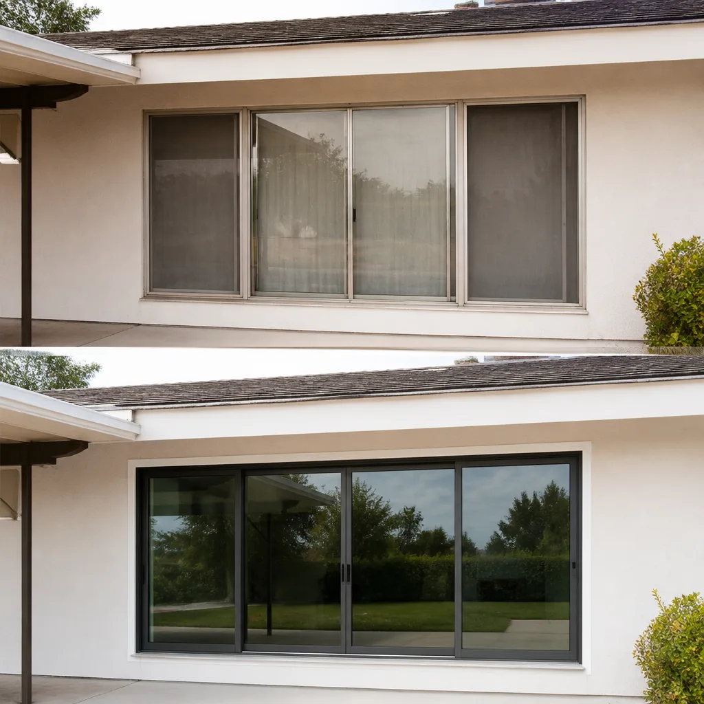 Modern sliding door replacement upgrade for a residential home exterior in West Covina, CA